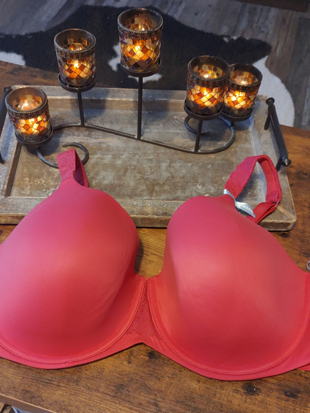 NWT Sexy Muted Red Ambrielle 46DDD Padded Underwire Gorgeous bra - Picture 2 of 11